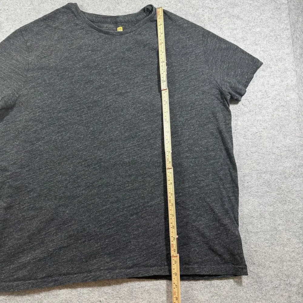 Polo Ralph Lauren T Shirt Mens XL Gray Embroidered Pony Logo Crew Neck Classic